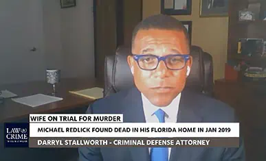 Attorney Darryl Stallworth taking about a trial of a Wife accused of murder on Law and Crime - Darryl A. Stallworth Law Office